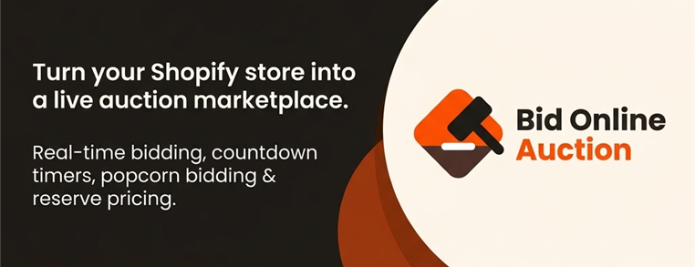 BidOnlineAuction. Shopify auction app